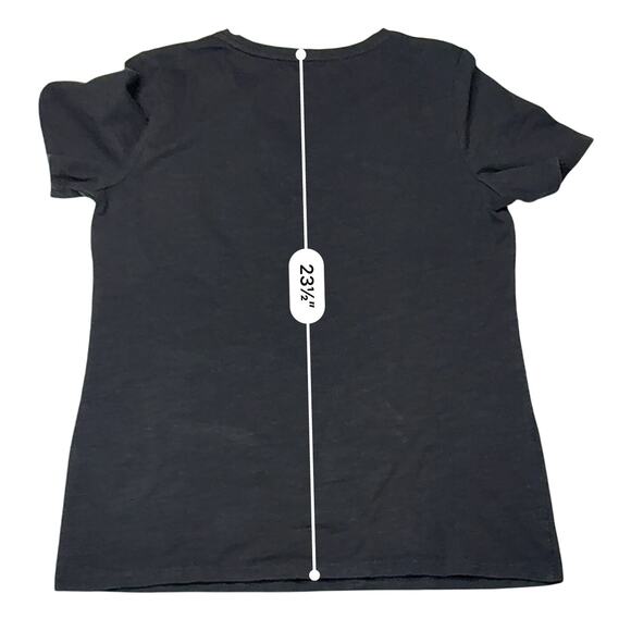 Talbots Basic Tee Black V-neck‎ Top T-shirt SMALL Normcore Dark Girl Casual - Picture 7 of 10